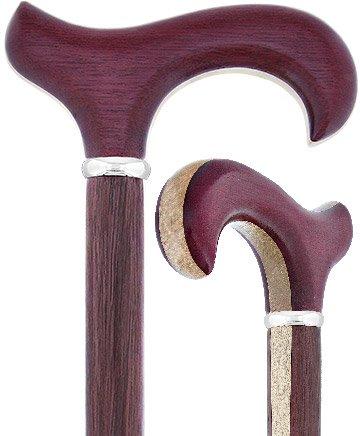 Exotic Inlay Wood Derby Handle Walking Cane with maple and Padauk Wood Shaft and Silver Collar Questions & Answers