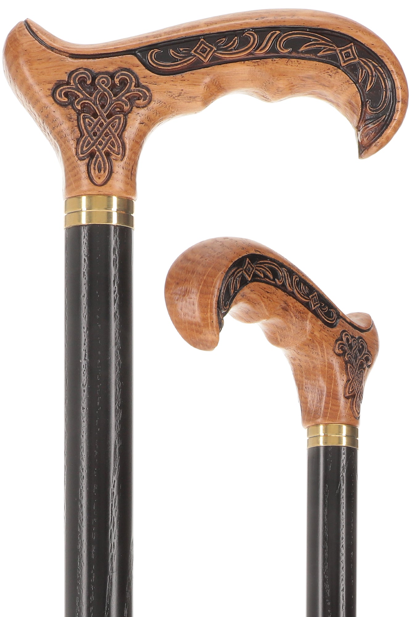Handcarved Celtic Art : Oak Wood Cane Derby Handle Questions & Answers