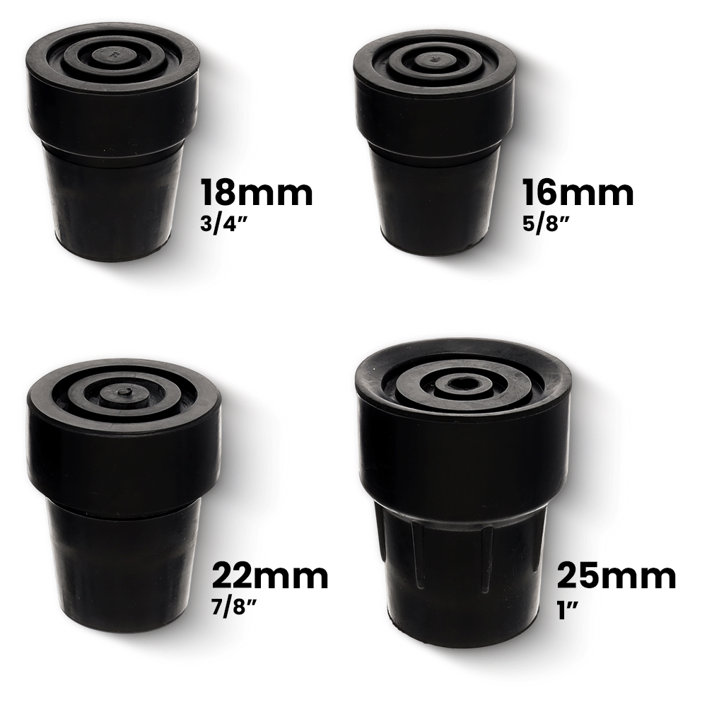 High-Quality Black Rubber Tip: Steel Insert, Choose Size Questions & Answers