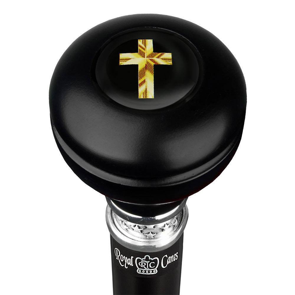 Christian Cross Knob Stick - Beechwood Shaft & Pewter Collar Questions & Answers