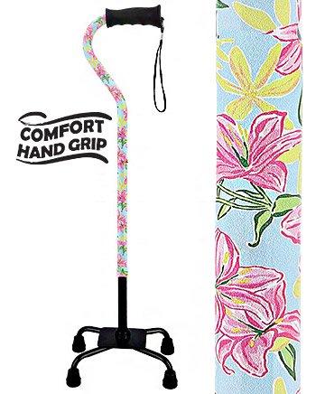 Pink Vivienne May Convertible Quad Base Walking Cane with Comfort Grip - Adjustable Shaft Questions & Answers