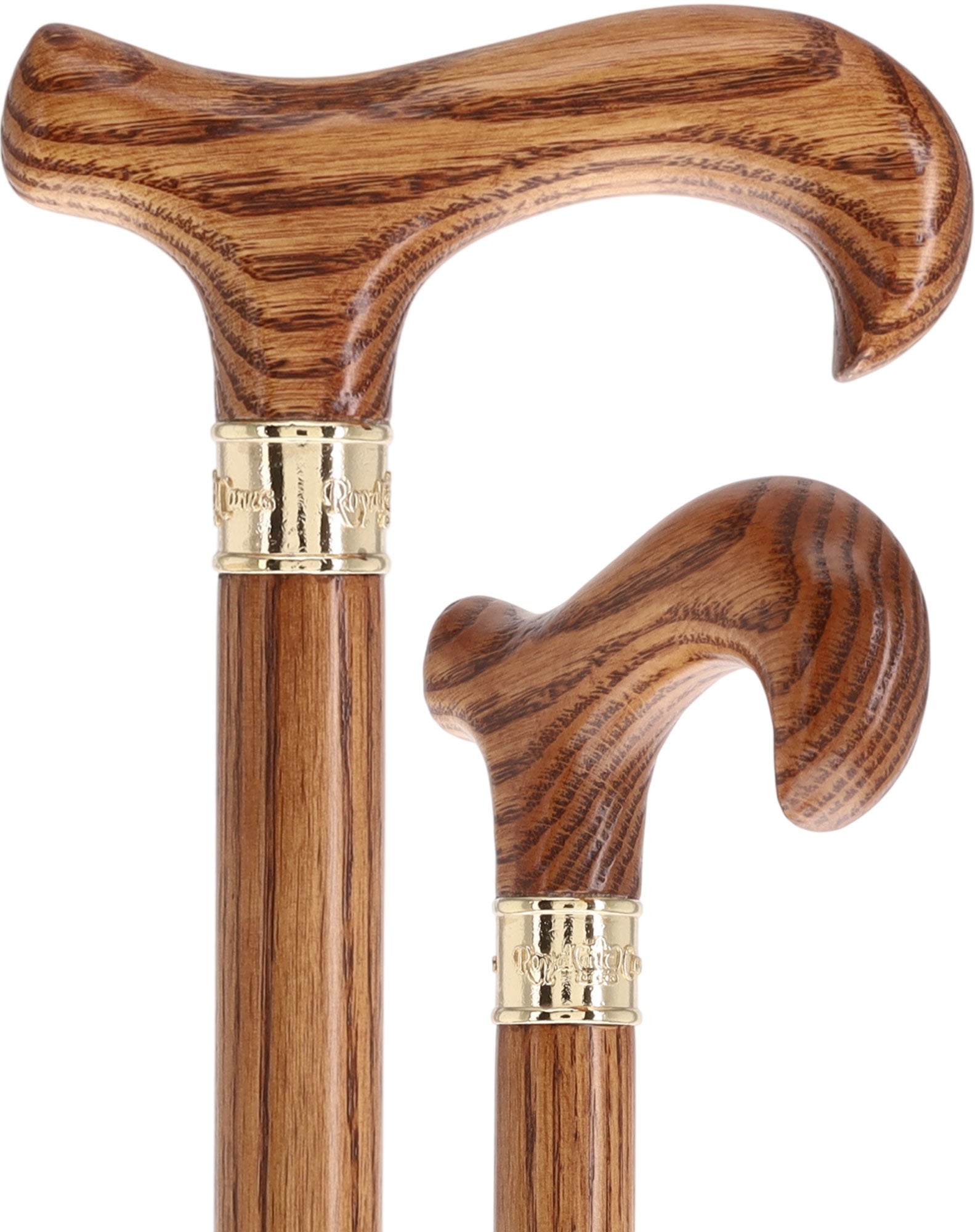 Super Strong & Extra Long Oak Derby Cane: Gold Accent Collar by Royal Canes Questions & Answers