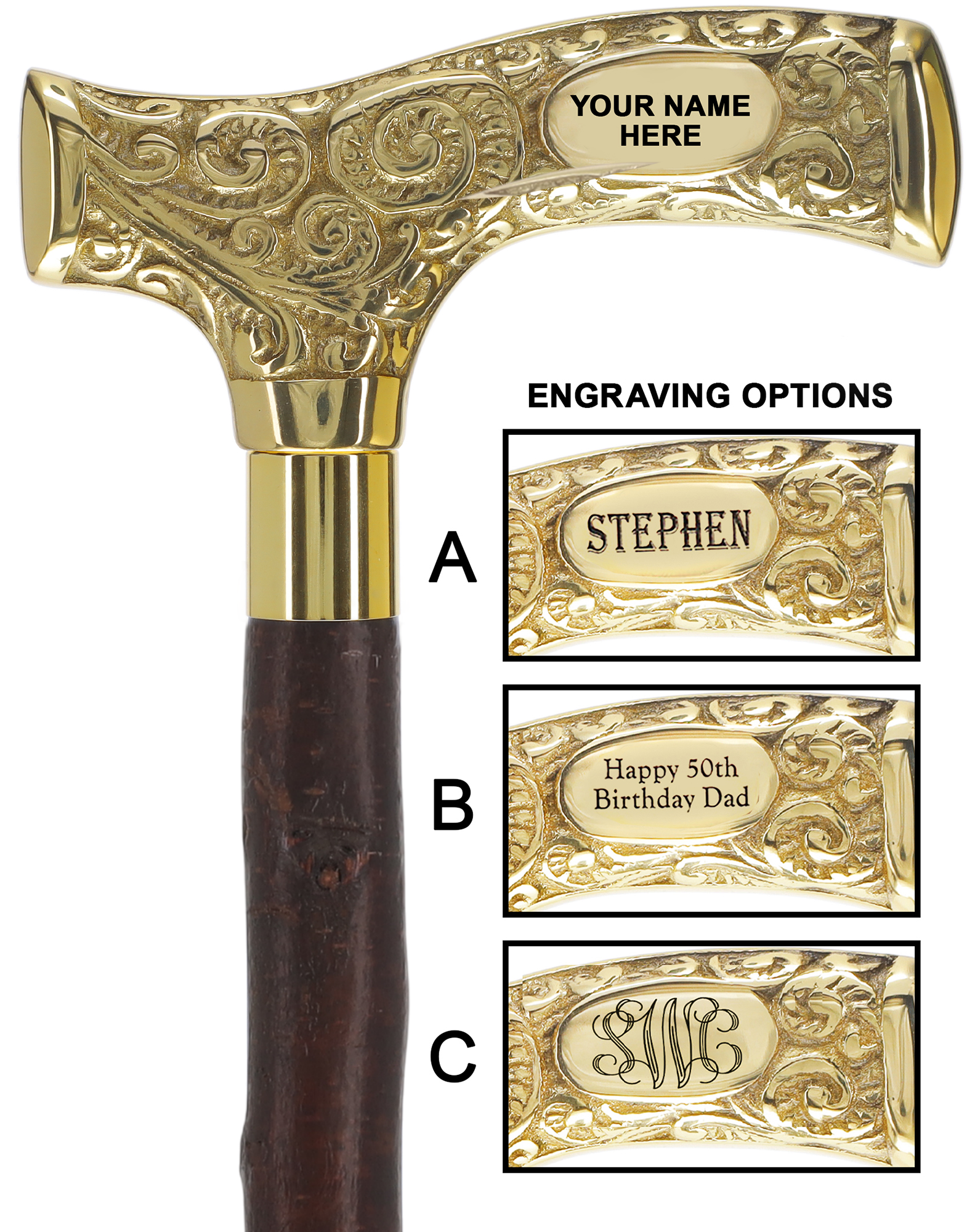 What material is the shaft of the cane made from?