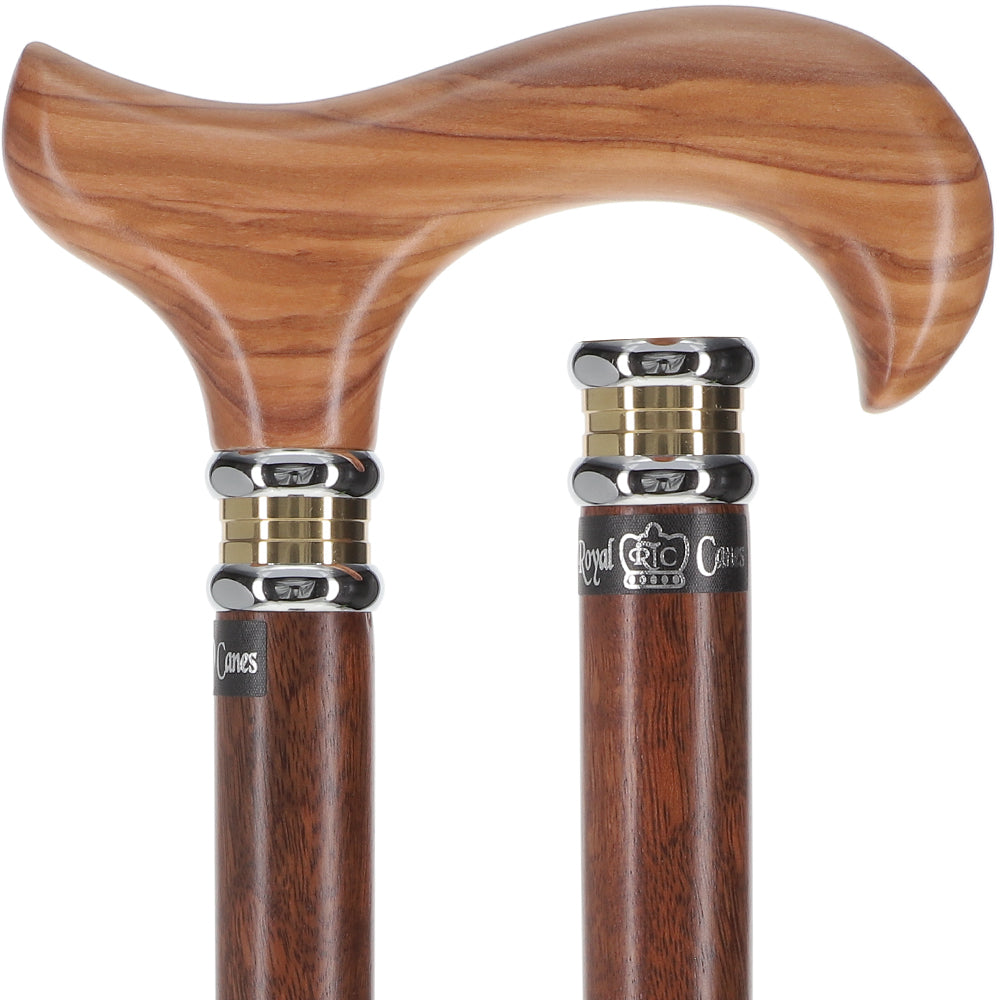 Olivewood Derby Cane - Two-Tone Collar & Ovangkol Shaft Questions & Answers