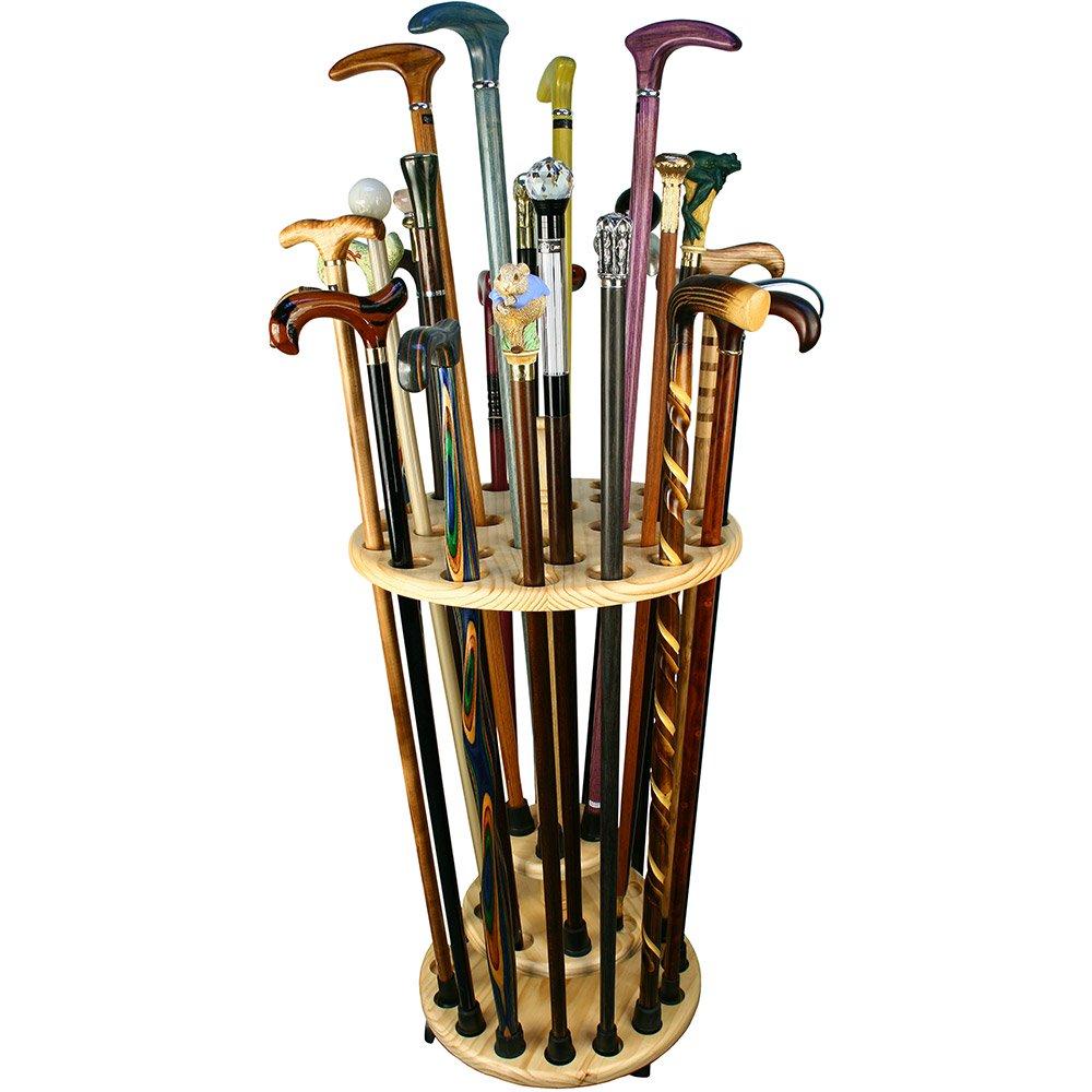 Collector's Dream: Round Walking Cane Stand in Pine Wood Questions & Answers