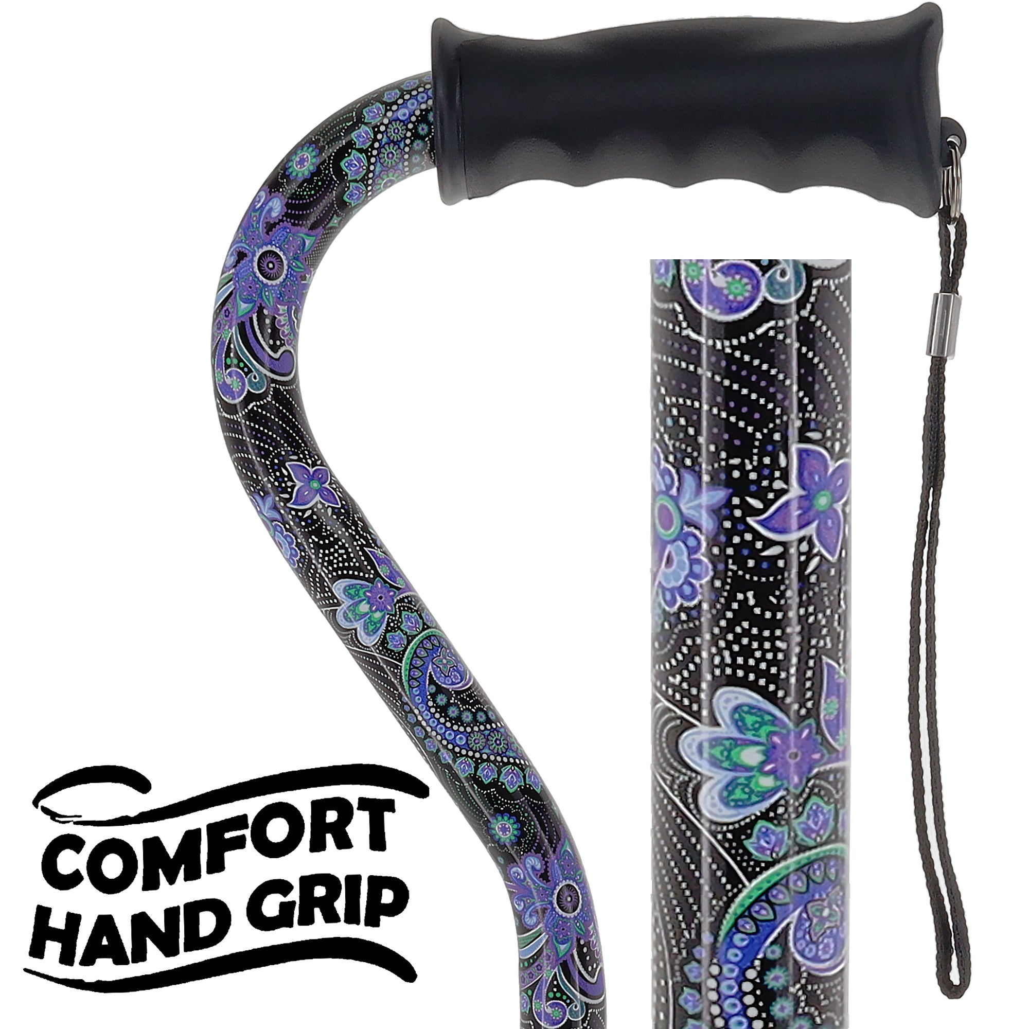 Purple Majesty: Adjustable Offset Walking Cane Comfort Grip Questions & Answers