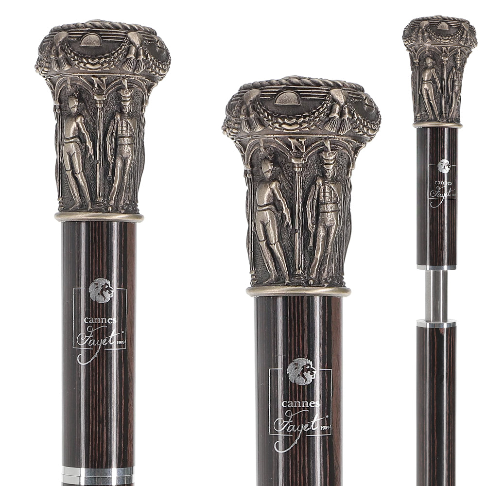 Is there a locking device so that the lower section will not fall away and  leave you in public holding a sword  ??