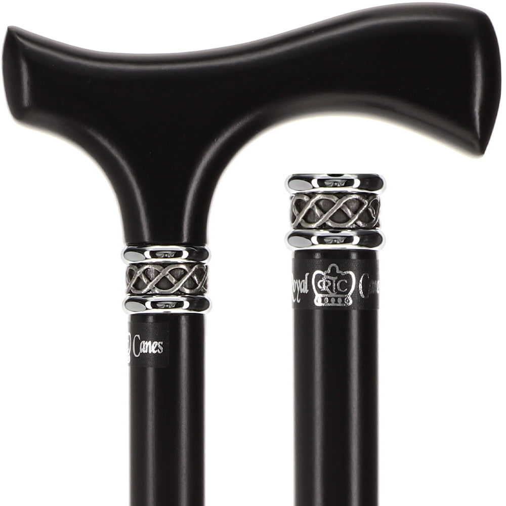 Slim Line Fritz Cane: Black Beechwood, Braided Pewter Collar Questions & Answers
