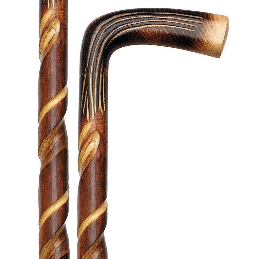 Exquisitely Carved Spiral L Handle Cane: Chestnut Shaft Questions & Answers