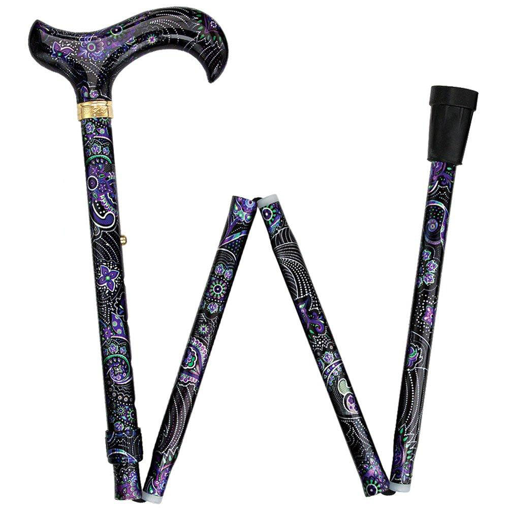 Purple Majesty: Designer Adjustable Folding Cane w/ Patterned Handle Questions & Answers