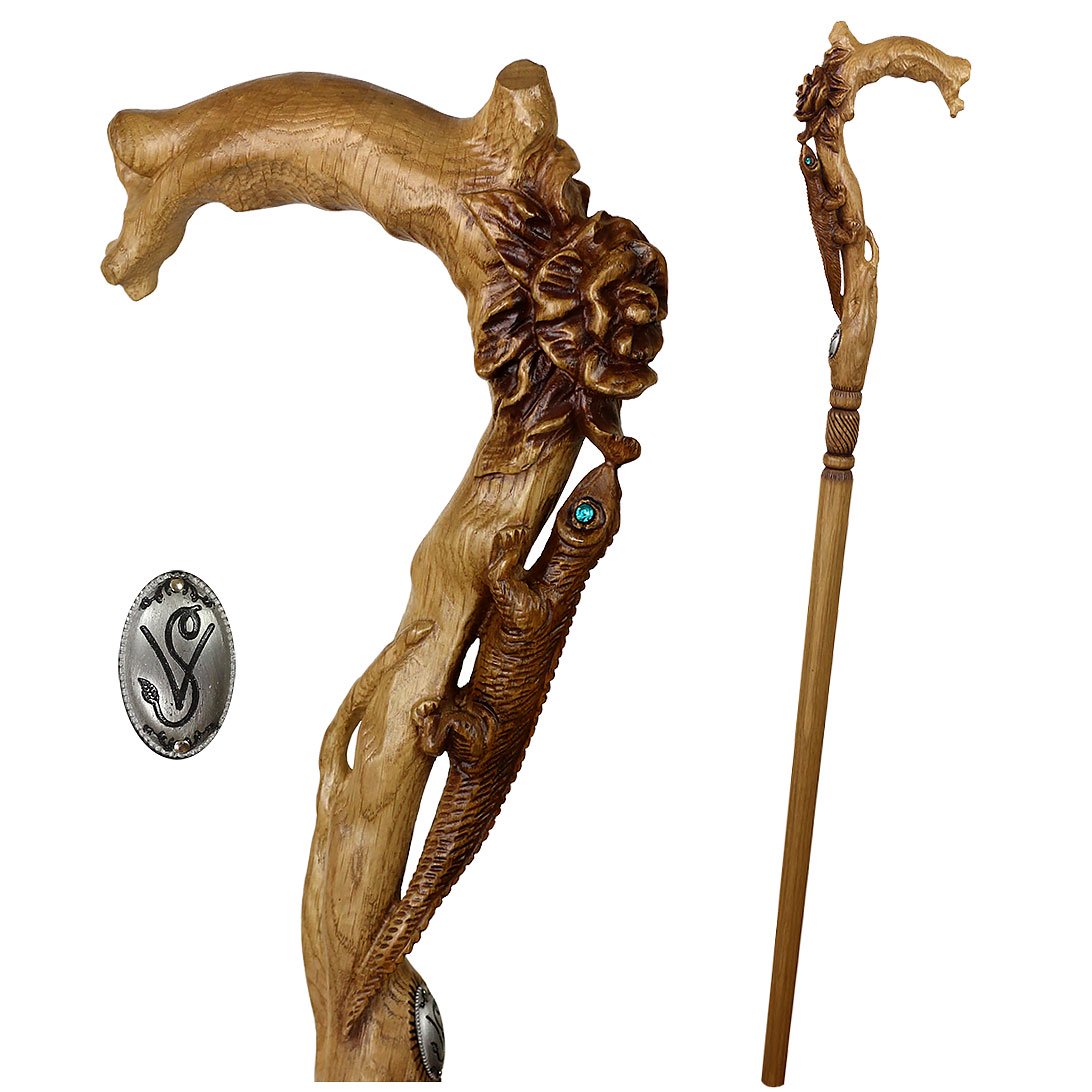Lizard and Flower: Artisan Intricate Detail Handcarved Cane Questions & Answers