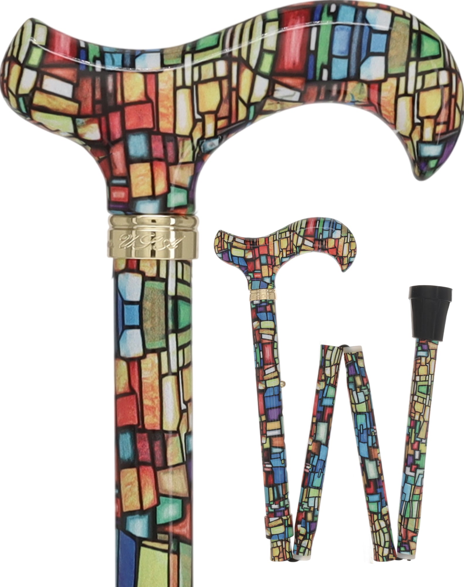 Mosaic Stained: Designer Pattern Folding Adjustable Cane Questions & Answers