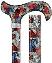 Red Majestic Waves Designer Derby Adjustable Walking Cane w/ Engraved Collar Questions & Answers