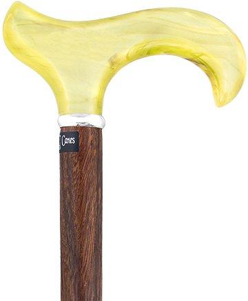 Lemon Ice Derby Walking Cane With Genuine Rosewood Shaft and Silver Collar Questions & Answers