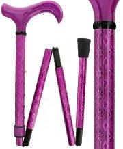 Purple 3D Diamond Pattern Adjustable Derby Carbon Fiber Folding Cane Questions & Answers