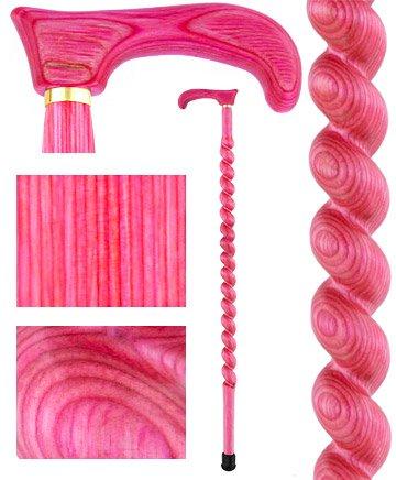USA-Made Twisted Spiral Cane: Pink Vibrant Colorwood Laminate Questions & Answers