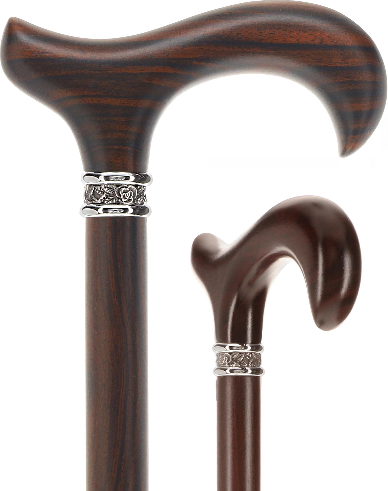 Luxury Derby Cane: Radiant Genuine Ebony Wood, Pewter Collar Option Questions & Answers