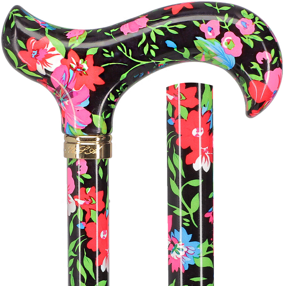 Moonlit Floral: Designer Adjustable Cane w/ Patterned Handle Questions & Answers