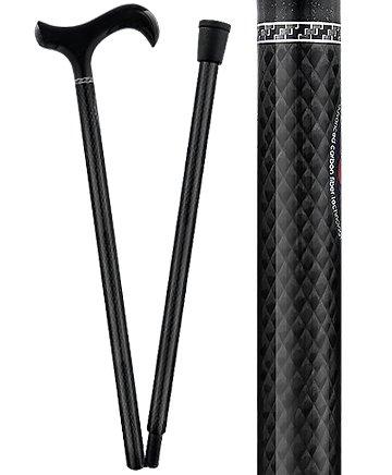 Folding Triple Wound Carbon Fiber Black Derby 2-piece Walking Cane Questions & Answers