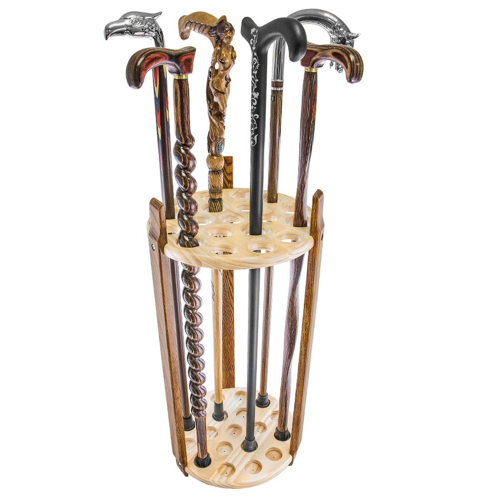 Contemporary Cane Stand: Espresso Stained Ash & Pine, Round Design Questions & Answers