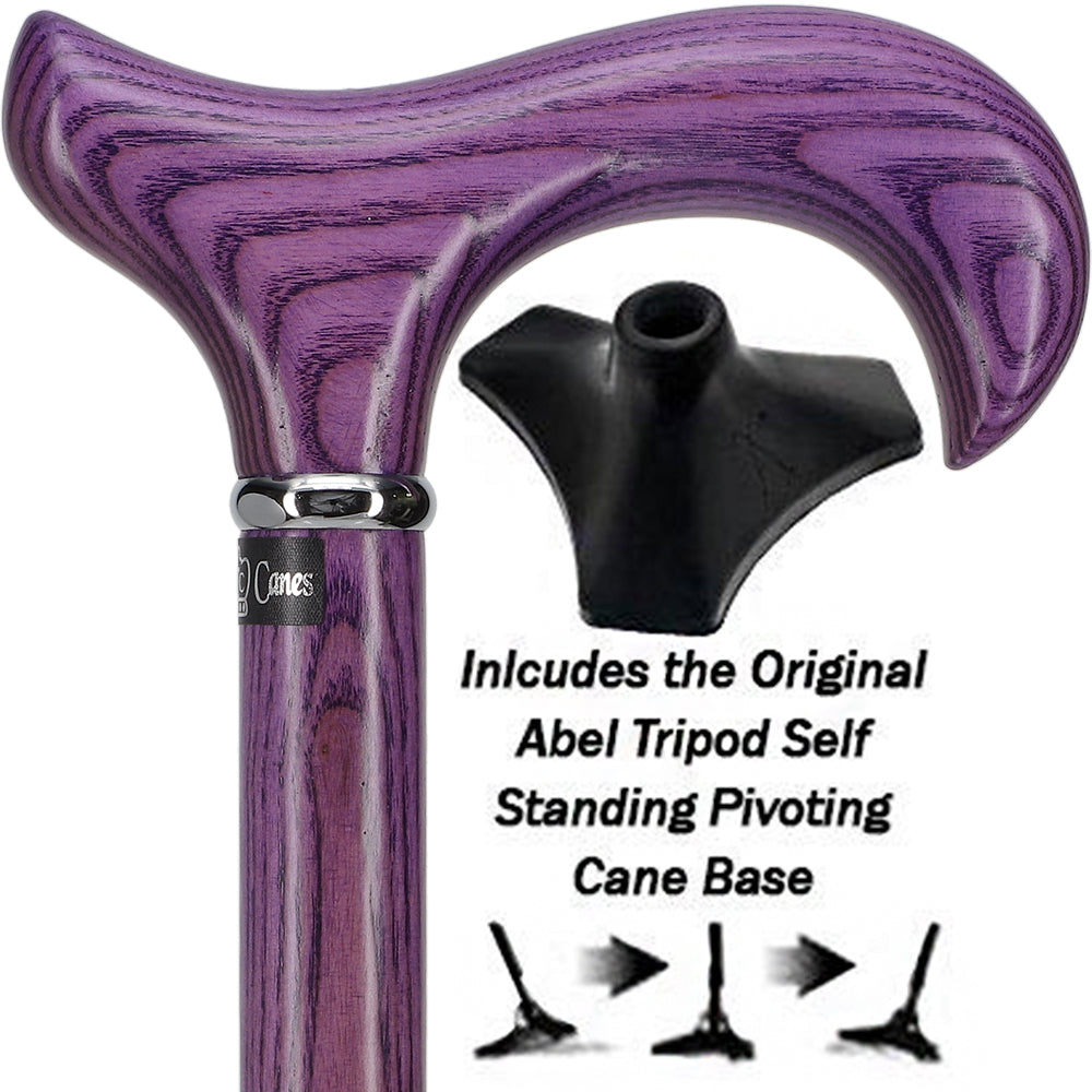 Vivid Purple Derby Walking Cane With Ash Wood Shaft w/ Able Tri Pod Base Questions & Answers