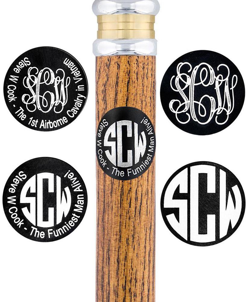 Custom Cane Engraving: Circle in Black Anodized Aluminum Questions & Answers