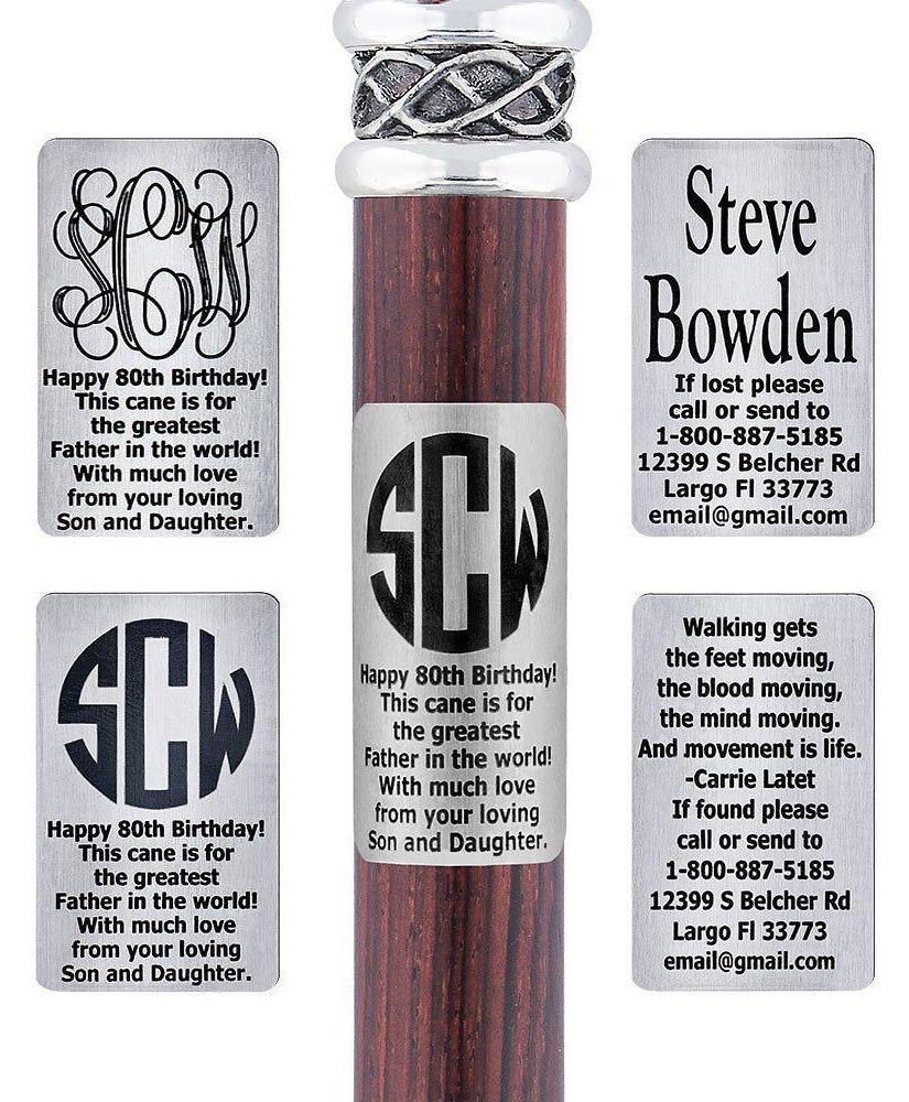 Custom Cane Engraving - Rectangle Stainless Steel Questions & Answers